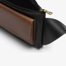 THE MESSY CORNER Colourblocked PU Structured Handheld Bag image 3