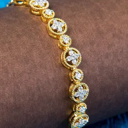 Manikya American Diamond Gold Plated Wraparound Bracelet image 1