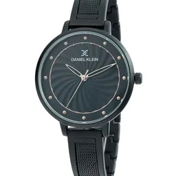 Daniel Klein Women Black Dial & Black Stainless Steel Straps Analogue Watch DK.1.12378-4 image 1