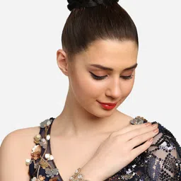AMI Set of 2 Gold-Plated Stone-Studded Wraparound Bracelet image 5