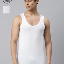VIP Men Pack Of 2 White Solid Pure Cotton Innerwear Vests-picture-39
