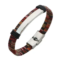 ZIVOM Men Leather Silver-Plated Link Bracelet-picture-12
