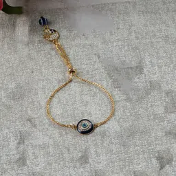 DUGRISTYLE Gold-Plated Pearls & Natural Stones Charm Adjustable Bracelet-image-67
