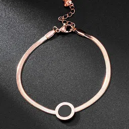 Jewels Galaxy Women Rose Gold-Plated Roman Charm Link Bracelet-picture-40