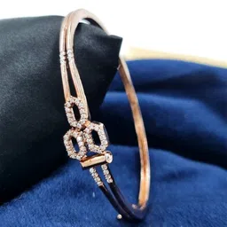 Anouk American Diamond Rose Gold-Plated Kada Bracelet-image-44