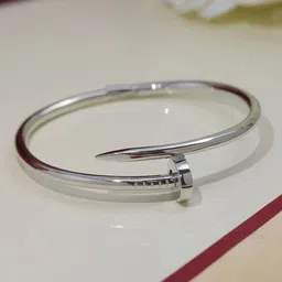 Jewels Galaxy Silver-Plated Cuff Nail Bracelet-image-54