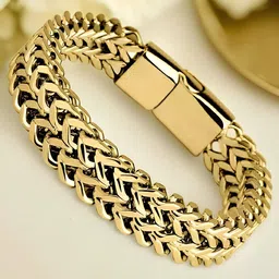 KARISHMA KREATIONS Unisex Gold-Plated Link Bracelet-picture-21