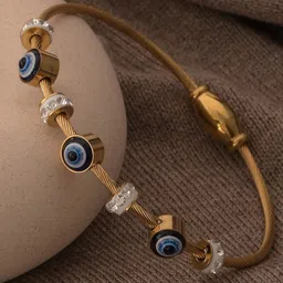 PALMONAS Artificial Stones Stainless Steel Gold Plated Bangle-Style Bracelet-picture-23