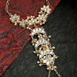 KARATCART Women Gold-Plated Kundan Link Bracelet-picture-12
