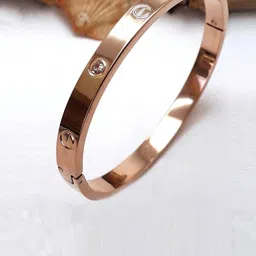 Jewels Galaxy Rose Gold-Plated Bangle-Style Bracelet-picture-33