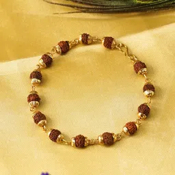 Japam Men Gold Plated Rudraksha Bracelet-picture-19