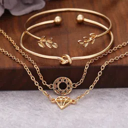 Jewels Galaxy Women Set of 4 Gold-Plated Link Bracelet-image-55