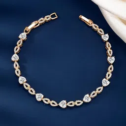 Peora Cubic Zirconia Gold Plated Wraparound Bracelet-picture-11