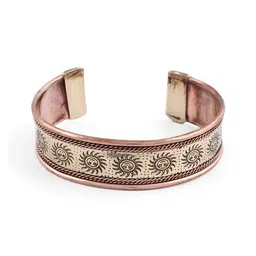 EL REGALO Men Brown Brass Antique Copper-Plated Cuff Bracelet-picture-18