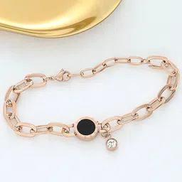 Jewels Galaxy Women Rose Gold-Plated Link Bracelet-picture-35