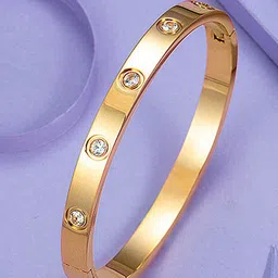Jewels Galaxy Gold-Plated AD Studded Bangle-Style Bracelet-picture-22