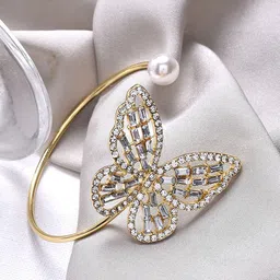 Jewels Galaxy Women Gold-Plated Brass Cuff Bracelet-image-37