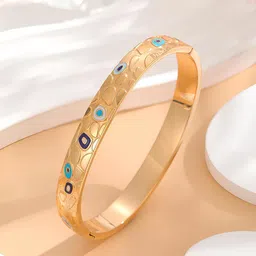 KARISHMA KREATIONS Unisex Gold-Plated Kada Bracelet-picture-39