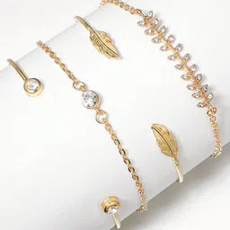 DressBerry Set of 4 Gold Toned Gold-Plated Wraparound Bracelet-picture-30