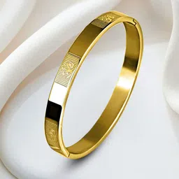 MEENAZ Men Gold-Plated Kada Bracelet-image-44