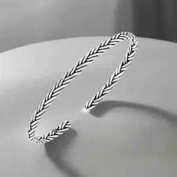 Zavya Men Sterling Silver Rhodium-Plated Cuff Bracelet-picture-19