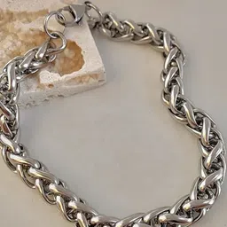 MEENAZ Silver-Plated Stainless Steel Link Bracelet-picture-31