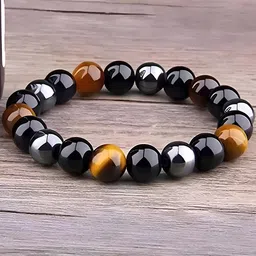 KARISHMA KREATIONS Set Of 2 Unisex Glow In The Dark Lotus Beaded Elasticated Bracelet image 1