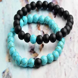 UNIVERSITY TRENDZ Men Black and Blue Bracelet-image-22
