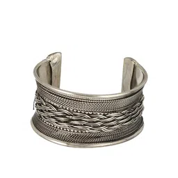 Sangria Silver-Plated Oxidised Cuff Bracelet image 2