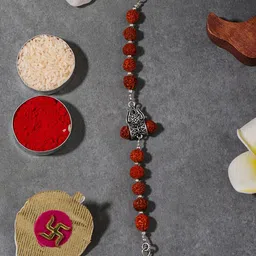 EL REGALO Wood Rudraksha Link Bracelet image 3