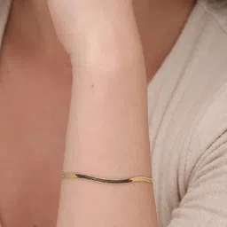 PALMONAS Women Gold-Toned & Gold-Plated Armlet Bracelet image 4