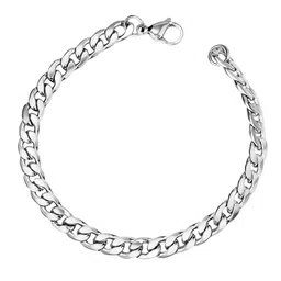 MEENAZ Men Silver-Plated Stainless Steel Link Bracelet image 4