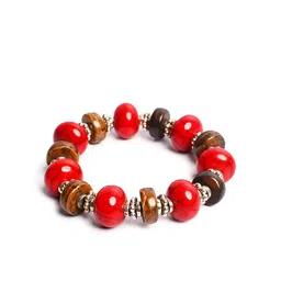 Bamboo Tree Jewels Silver-Plated Elasticated Stretchable Beaded Bracelet image 4