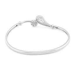 AMI Women Silver-Plated White Brass Cubic Zirconia Kada Bracelet image 4