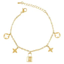 MYKI Gold-Plated Cubic Zirconia-Studded Charm Bracelet image 4