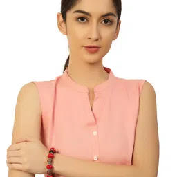 Bamboo Tree Jewels Silver-Plated Elasticated Stretchable Beaded Bracelet image 5