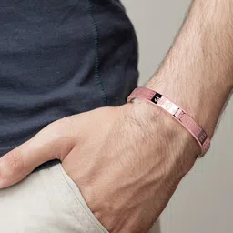 MEENAZ Men Anti Tarnish Rose Gold-Plated Kada Bracelet image 4