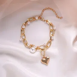 BEWITCHED Women Gold-Toned & White Steal My Heart Armlet Bracelet-picture-23