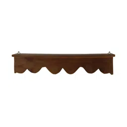 GLOBALLY INDIAN Brown Wooden Wall Shelf image 4