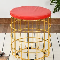 COMFIDELITAS Teviston Red Cylindrical Shaped Seating Ottoman-picture-14