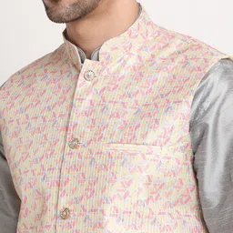 KRAFT INDIA Dupion Silk Kurta With Churidar & Nehru Jacket image 2