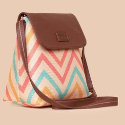 ZOUK Geometric Printed Structured Sling Bag-picture-18