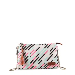 RUDHIRA Striped Structured Sling Bag With Tasselled-picture-49