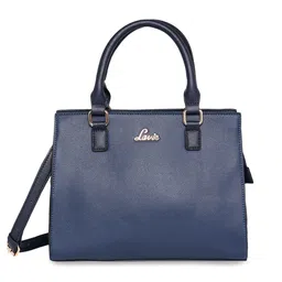 Lavie Navy Blue PU Structured Handheld Bag with Tasselled-picture-20