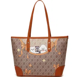Sasimo Brown Animal Printed Shoulder Bag with Tasselled-picture-10