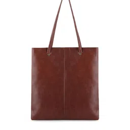 Toteteca Brown PU Oversized Structured Shoulder Bag with Tasselled-picture-30