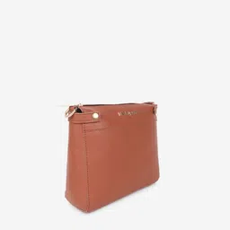 Black Spade Textured Structured Sling Bag With Card Holder image 2