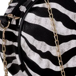 London Rag Black Animal Printed Structured Sling Bag image 2