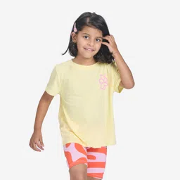 decathlon Girls Multisport Cotton T-Shirt Run 500 - Pale Yellow-picture-20