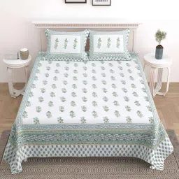 uniqchoice Grey Cotton Floral 150 GSM Single reversible Reversible Bed Dohar by AURAVE image 2